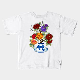 Minhwa: Peony Vase D Type (Korean traditional/folk art) Kids T-Shirt